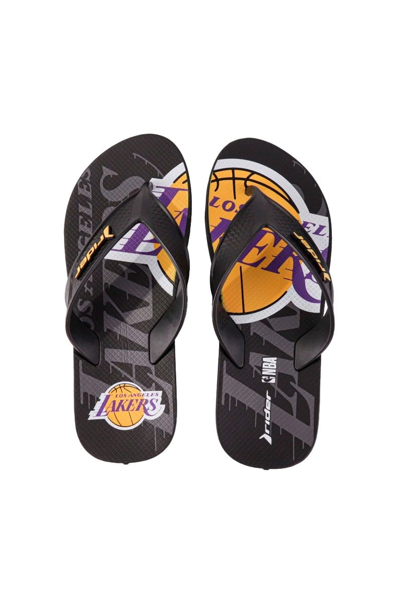 Chinelo Rider Street Bold NBA Los Angeles Lakers Preto/Amarelo - NewSkull