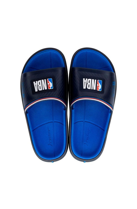 Chinelo Slide Rider Block NBA Azul/Branco - NewSkull