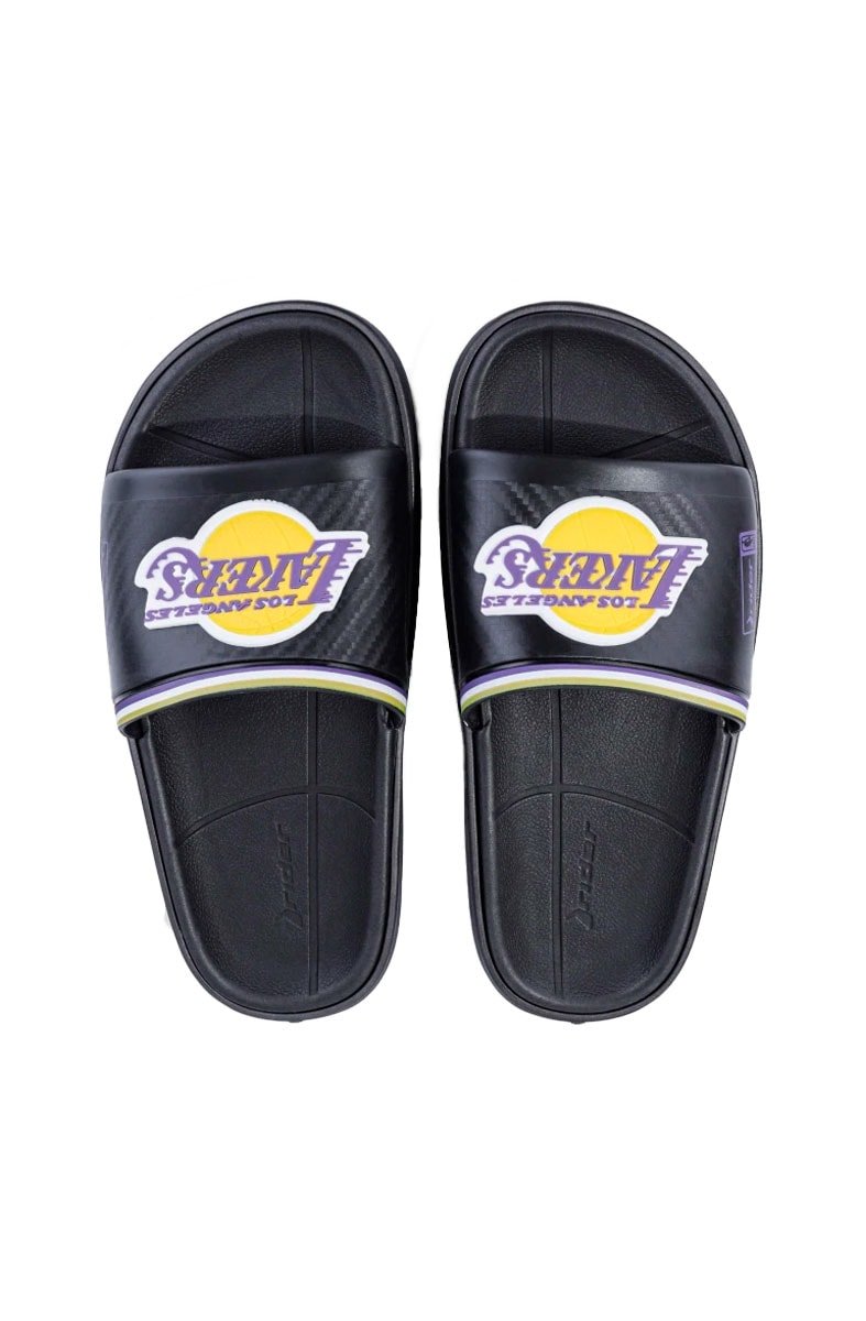 Chinelo Slide Rider Block NBA Los Angeles Lakers Preto/Amarelo - NewSkull