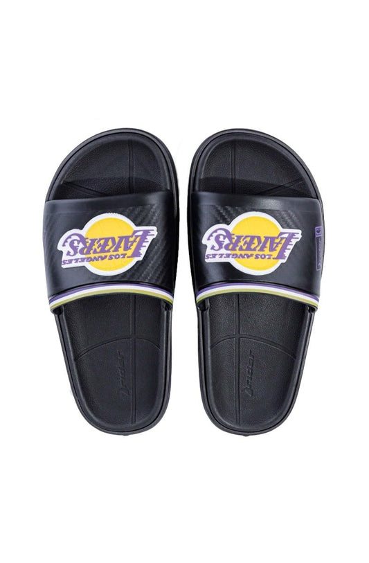 Chinelo Slide Rider Block NBA Los Angeles Lakers Preto/Amarelo - NewSkull
