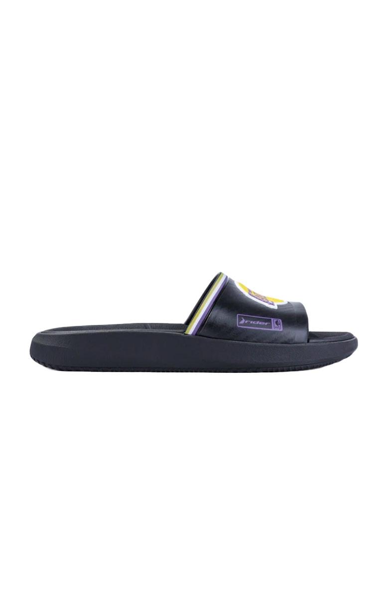 Chinelo Slide Rider Block NBA Los Angeles Lakers Preto/Amarelo - NewSkull