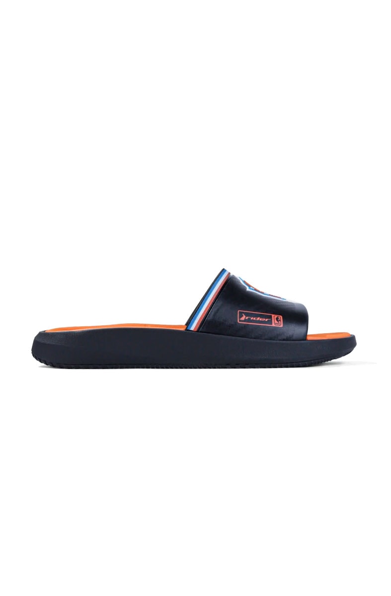 Chinelo Slide Rider Block NBA New York Knicks Preto/Laranja - NewSkull