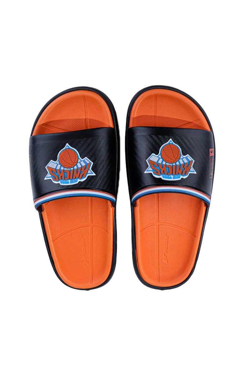 Chinelo Slide Rider Block NBA New York Knicks Preto/Laranja - NewSkull