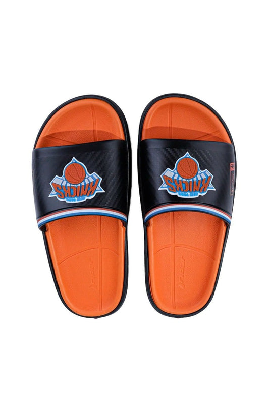 Chinelo Slide Rider Block NBA New York Knicks Preto/Laranja - NewSkull