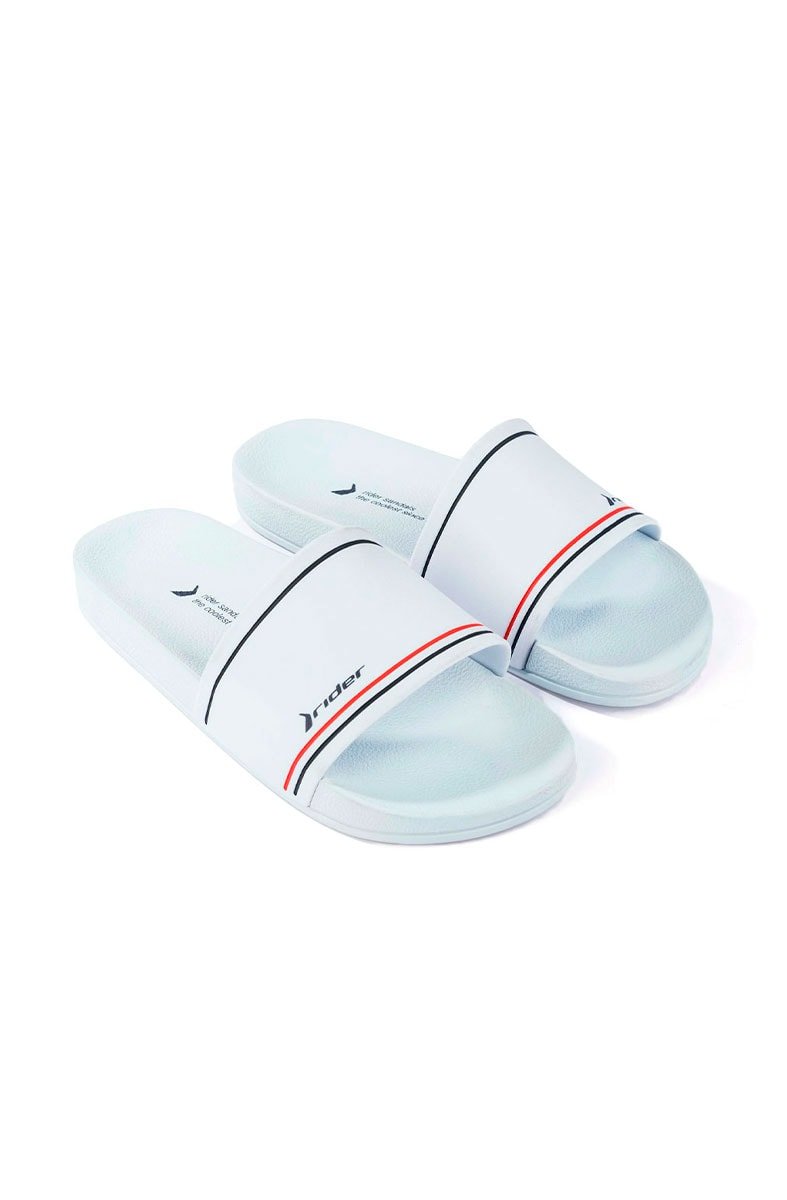 Chinelo Slide Rider Full 86 Branco/Azul - NewSkull