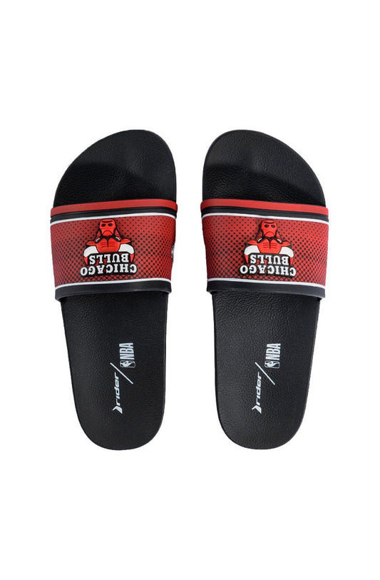 Chinelo Slide Rider Full 86 NBA Chicago Bulls Preto/Vermelho - NewSkull