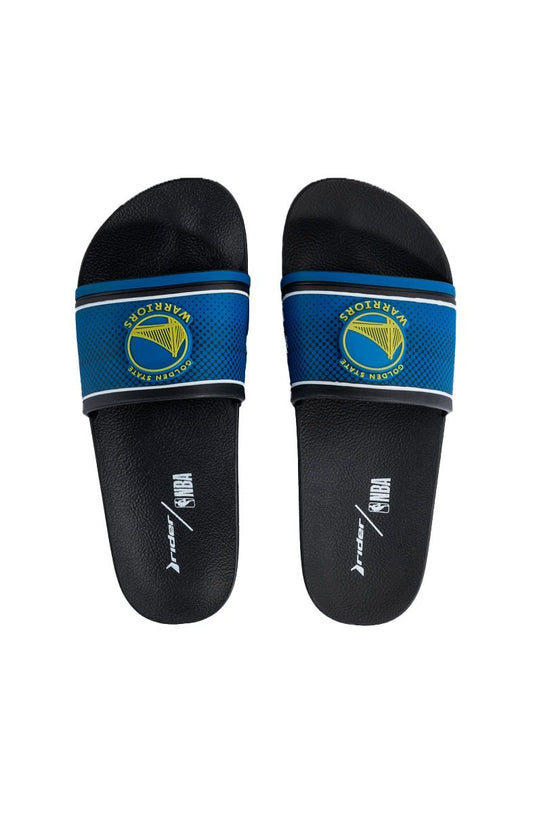 Chinelo Slide Rider Full 86 NBA Golden State Warriors Preto/Azul - NewSkull