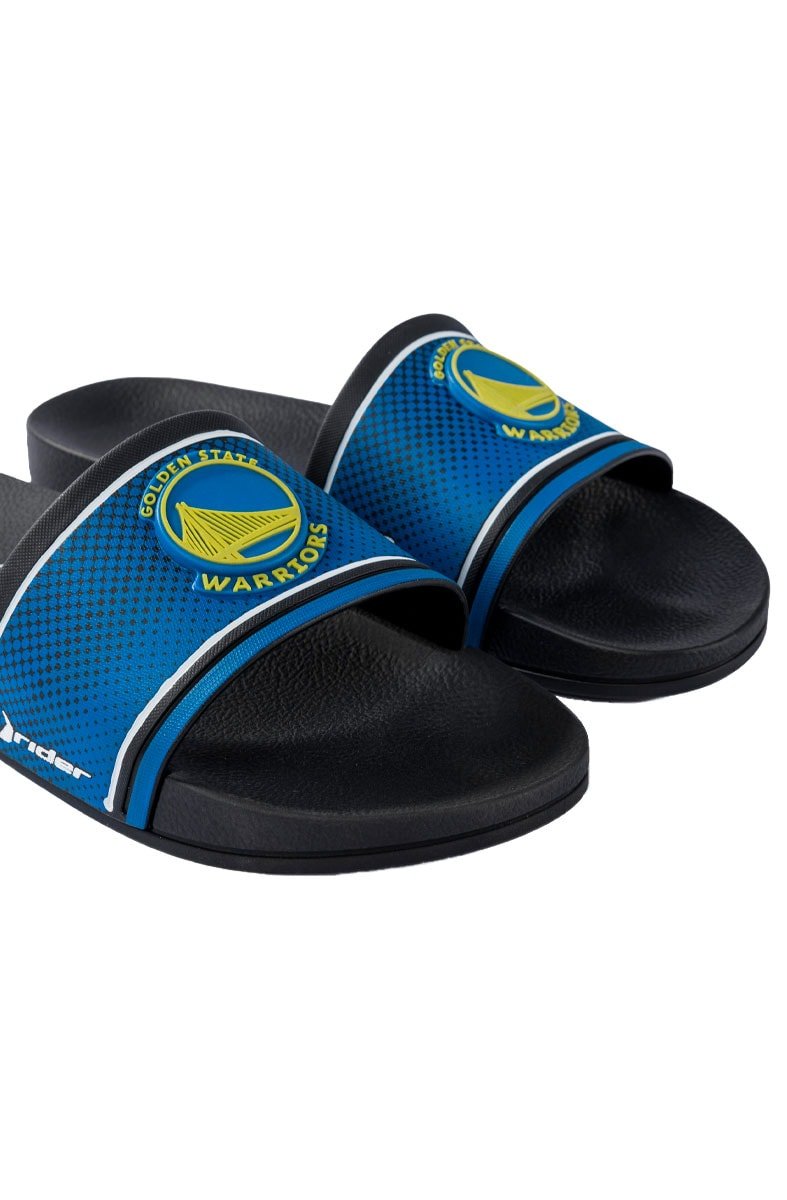 Chinelo Slide Rider Full 86 NBA Golden State Warriors Preto/Azul - NewSkull
