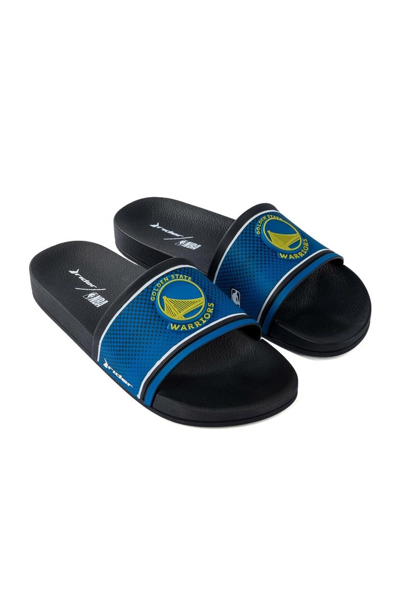Chinelo Slide Rider Full 86 NBA Golden State Warriors Preto/Azul - NewSkull