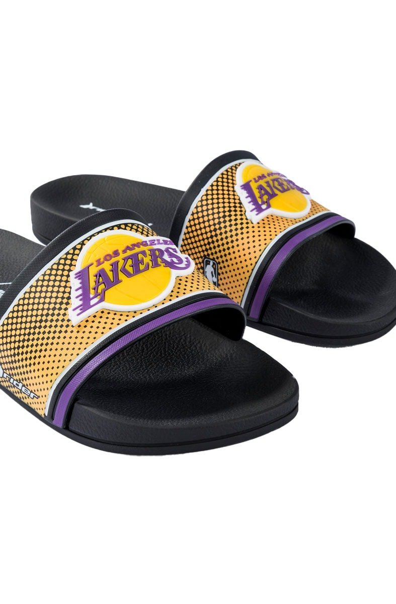 Chinelo Slide Rider Full 86 NBA Los Angeles Lakers Preto/Amarelo - NewSkull