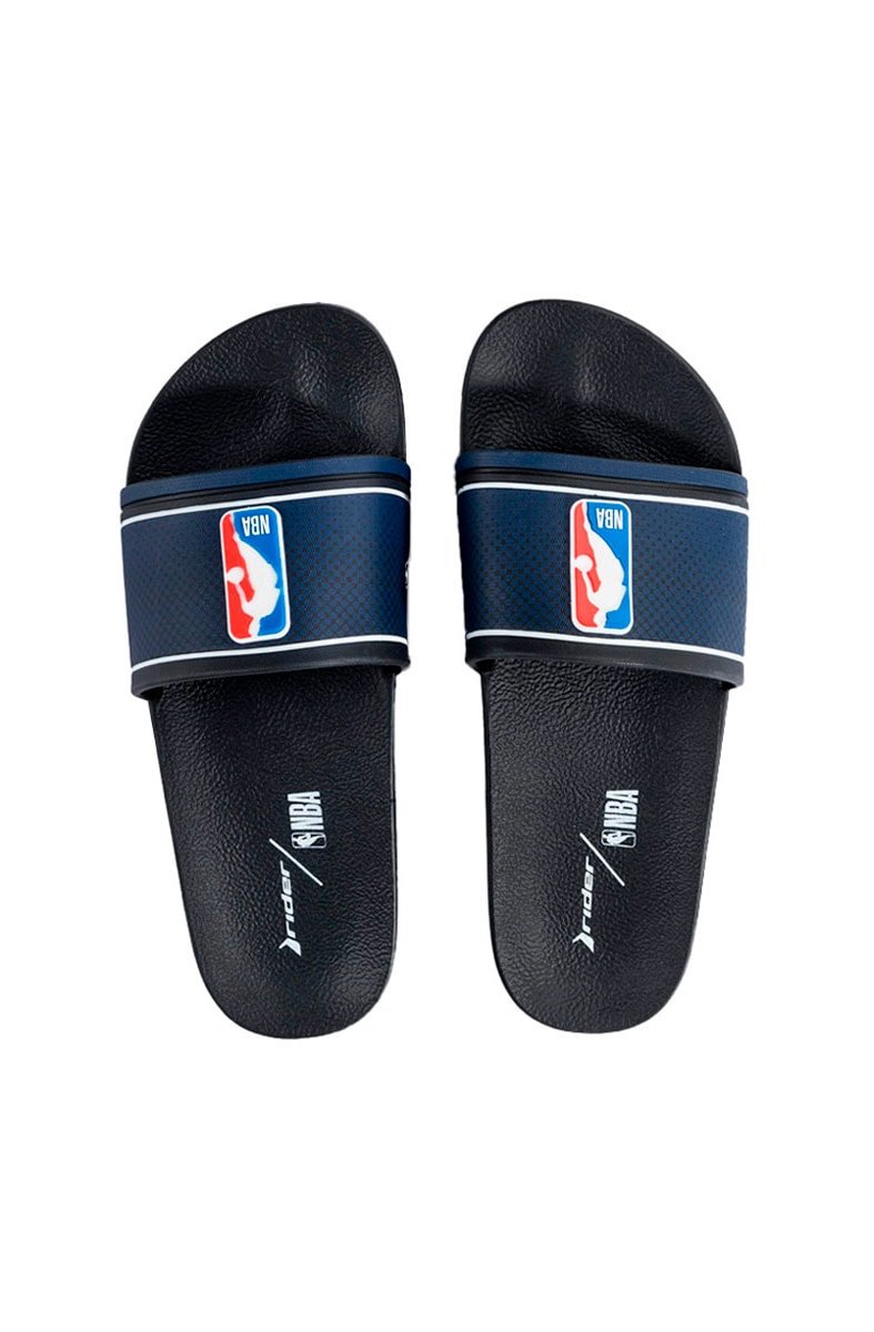 Chinelo Slide Rider Full 86 NBA Preto/Azul - NewSkull