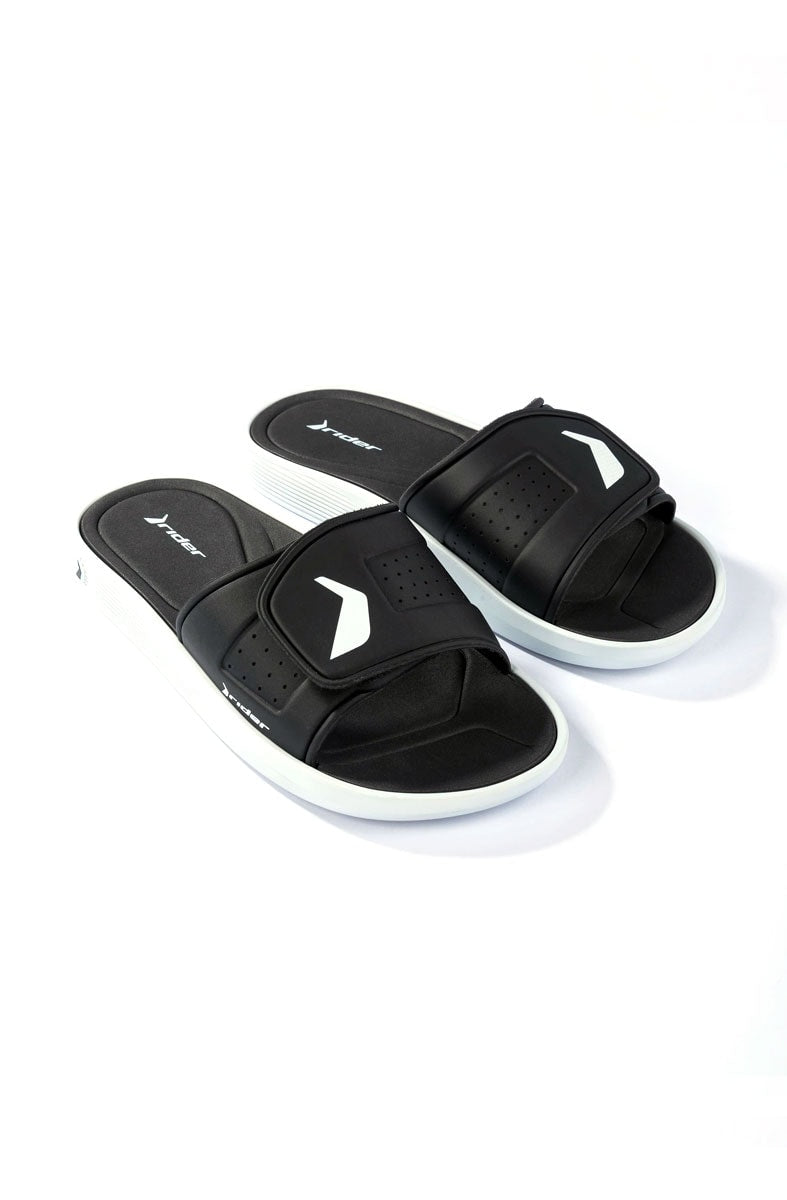 Chinelo Slide Rider Infinity Fuse Preto/Branco - NewSkull
