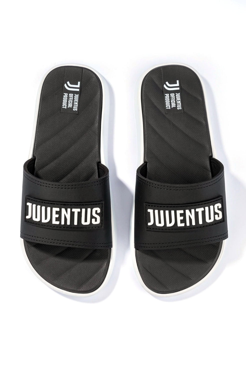 Chinelo Slide Rider Juventus Preto/Branco - NewSkull