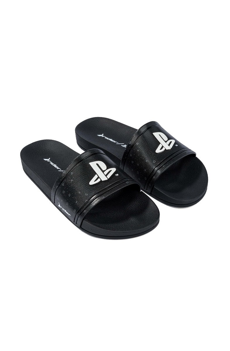 Chinelo Slide Rider + Meia Playstation II Preto/Preto - NewSkull
