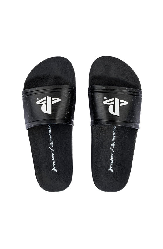 Chinelo Slide Rider + Meia Playstation II Preto/Preto - NewSkull