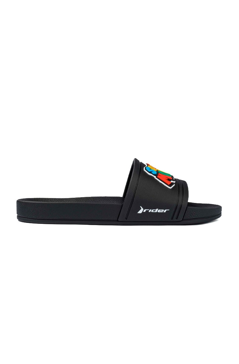 Chinelo Slide Rider + Meia Super Mario Preto/Preto - NewSkull