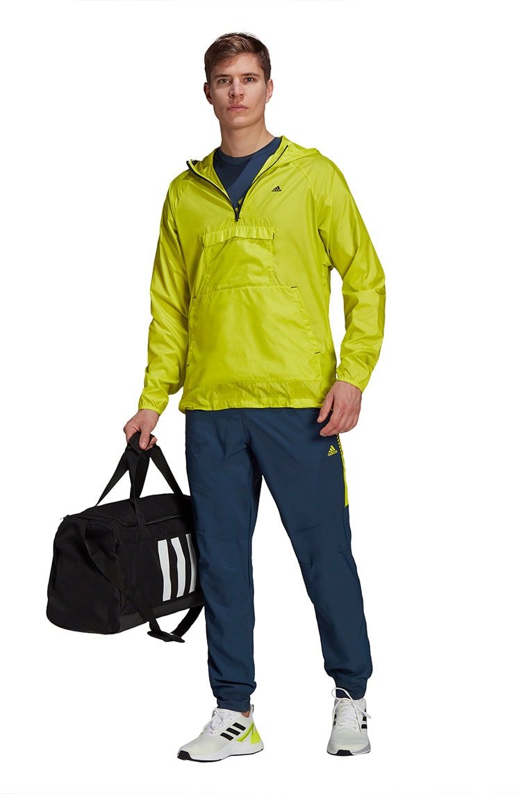 Jaqueta Adidas Corta Vento Designed 2 Move Ativated Tech Aeroready Amarela/Preta - NewSkull