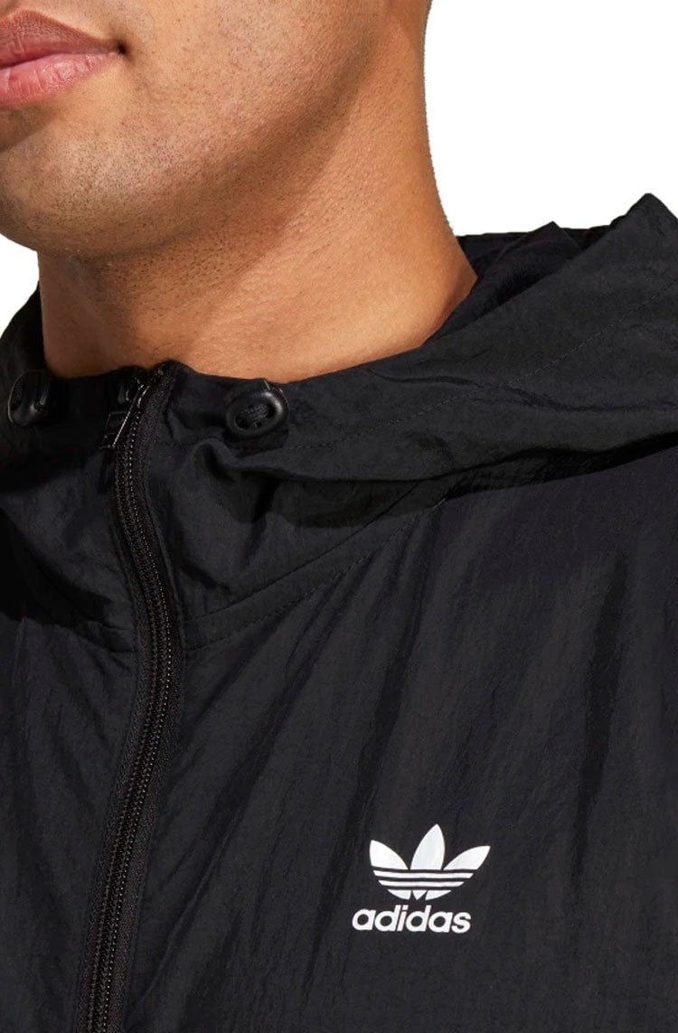Jaqueta Adidas Corta Vento Trefoil Essentials Preto/Branco - NewSkull