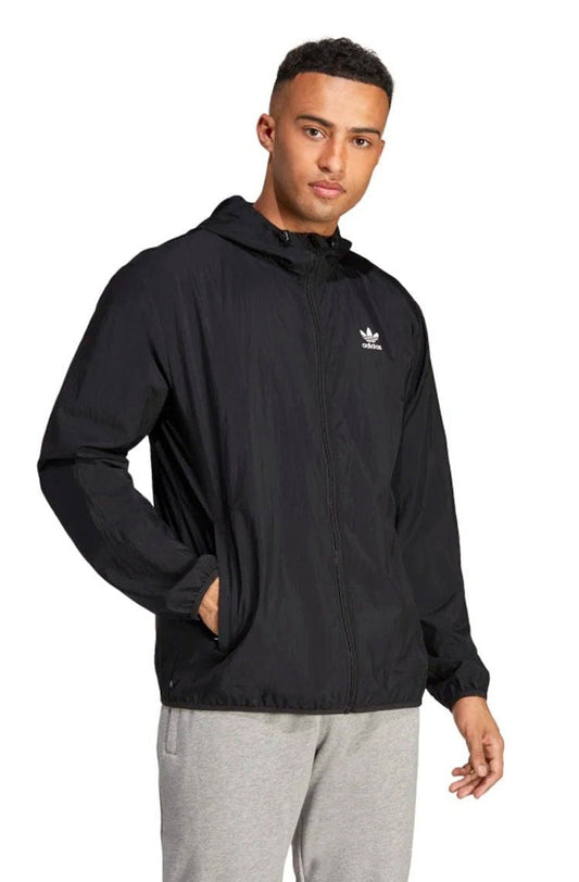 Jaqueta Adidas Corta Vento Trefoil Essentials Preto/Branco - NewSkull