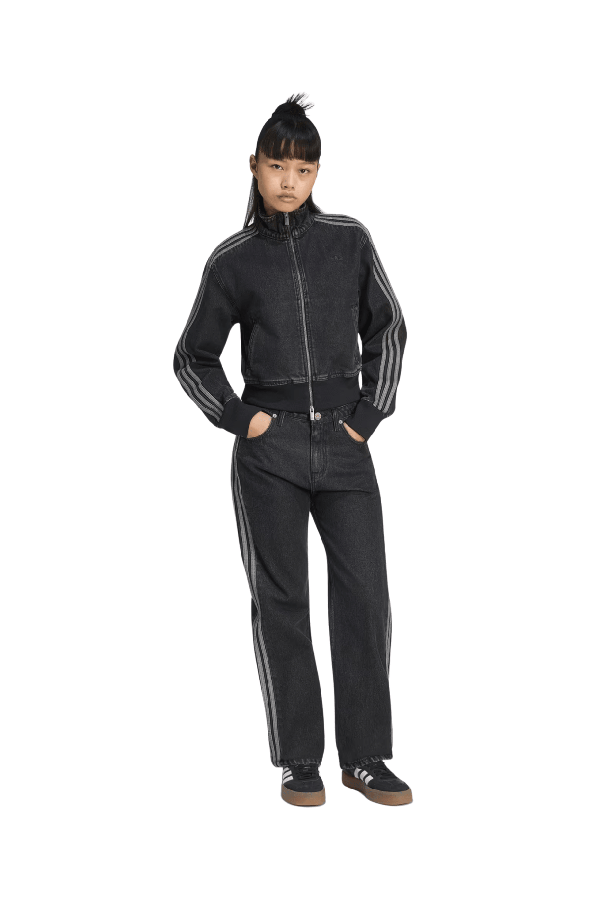 Jaqueta Adidas Jeans Firebird Preto - NewSkull