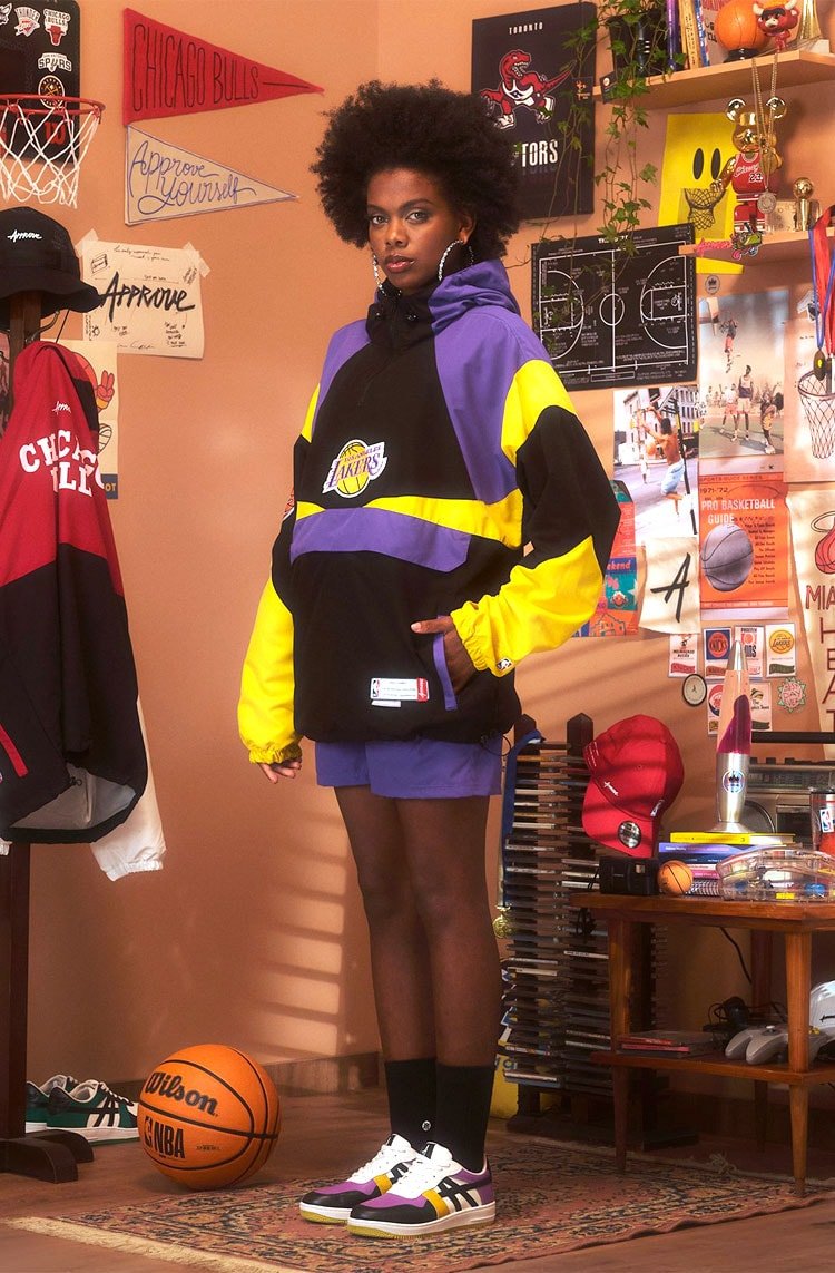 Jaqueta Approve Corta Vento Anorak X NBA Lakers Preto/Roxo/Amarelo - NewSkull