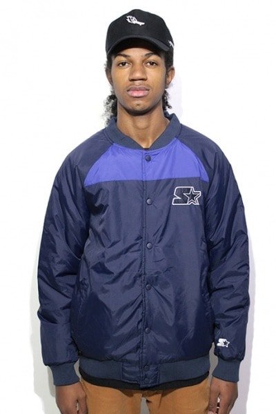 Jaqueta Bomber Starter Black Label Patch Azul - NewSkull
