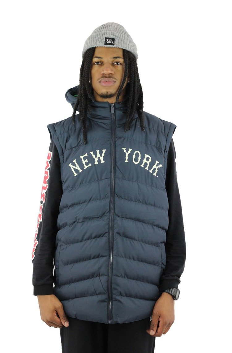 Jaqueta Colete New Era Estofada Puffer New York Yankees Mlb Azul - NewSkull