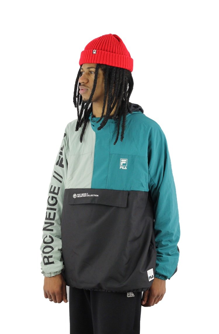 Jaqueta FILA Trail Preta/Cinza/Verde - NewSkull