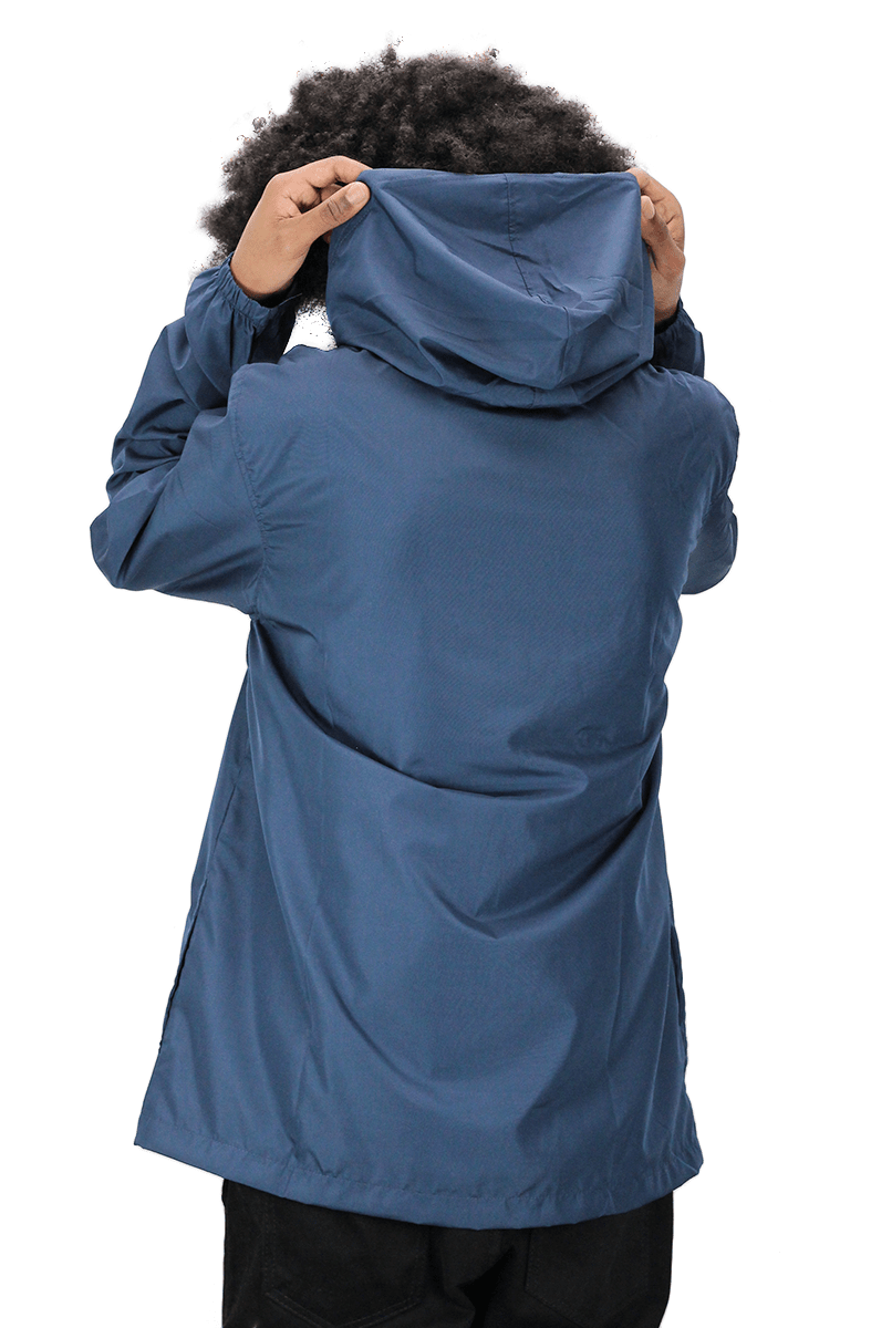 Jaqueta NBA Corta Vento Resicolor Logo Capuz Azul - NewSkull