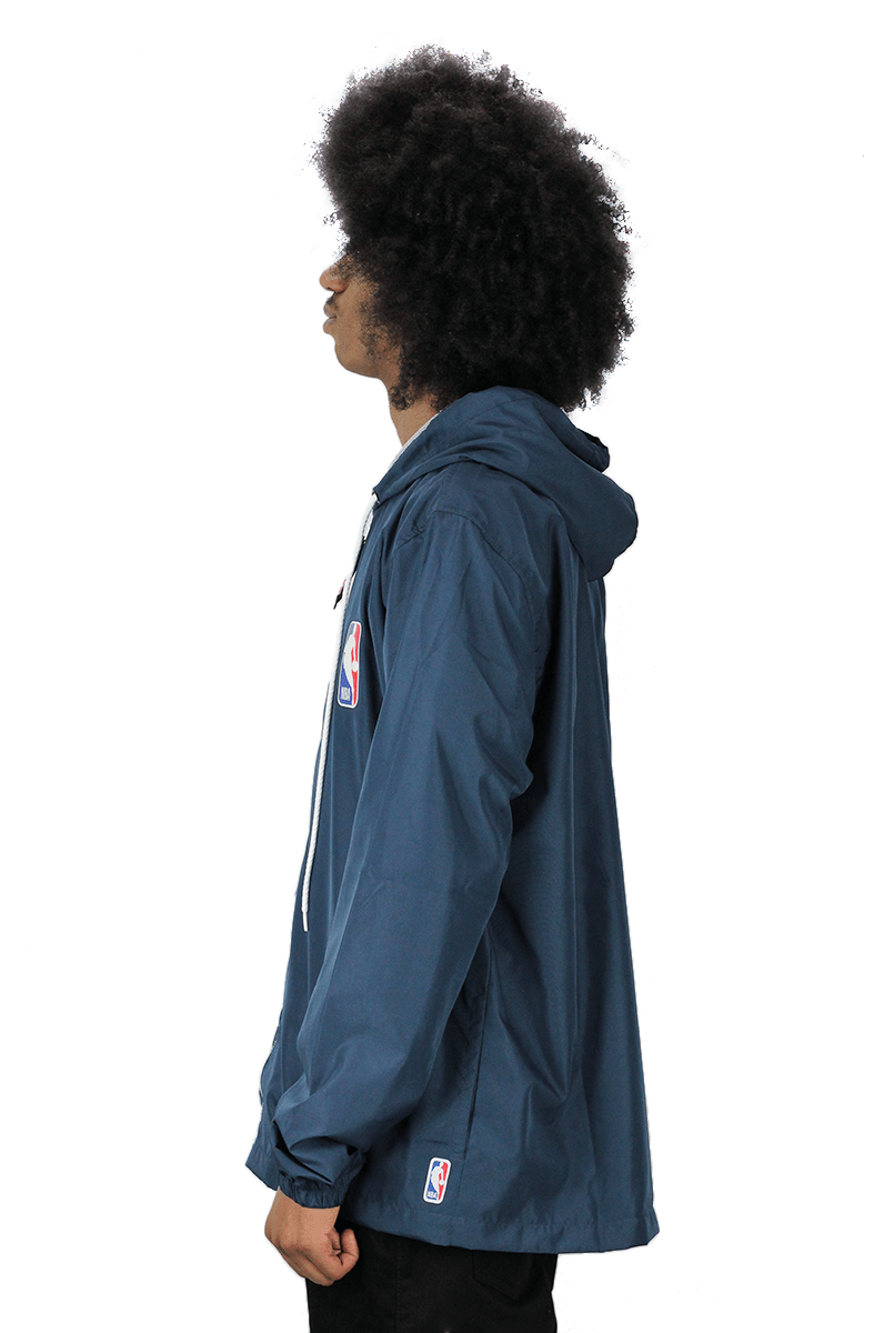 Jaqueta NBA Corta Vento Resicolor Logo Capuz Azul - NewSkull