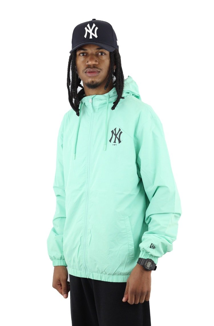 Jaqueta NEW ERA Corta Vento New York NY Capuz Verde/Agua - NewSkull