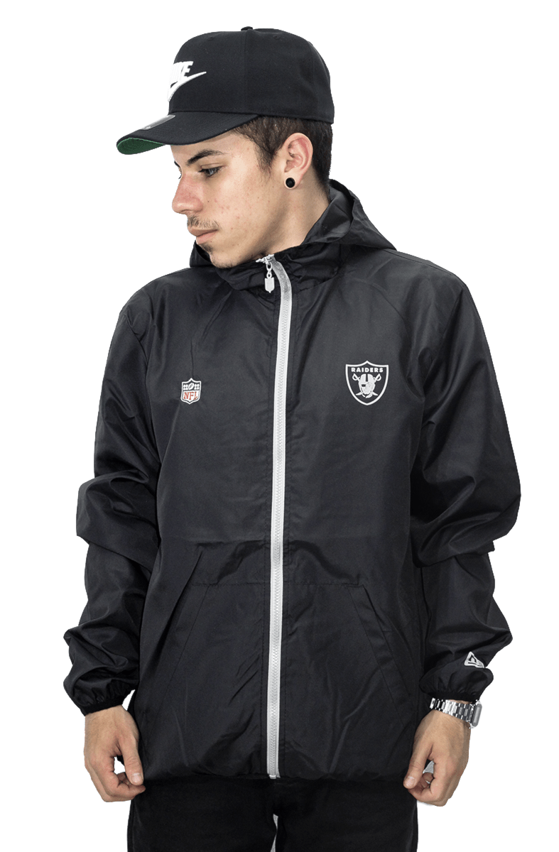 Jaqueta New Era Corta Vento Oakland Raiders Preto - NewSkull