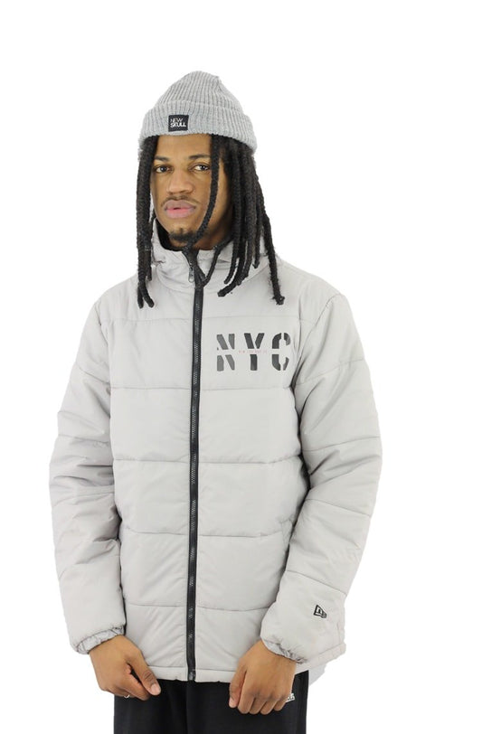 Jaqueta New Era Estofada Puffer Cities Nyc Cinza - NewSkull