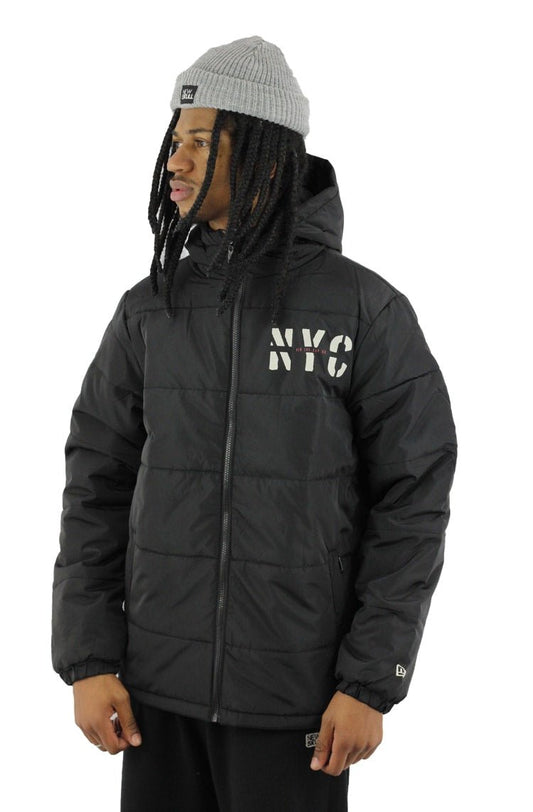 Jaqueta New Era Estofada Puffer Cities Nyc Preta - NewSkull