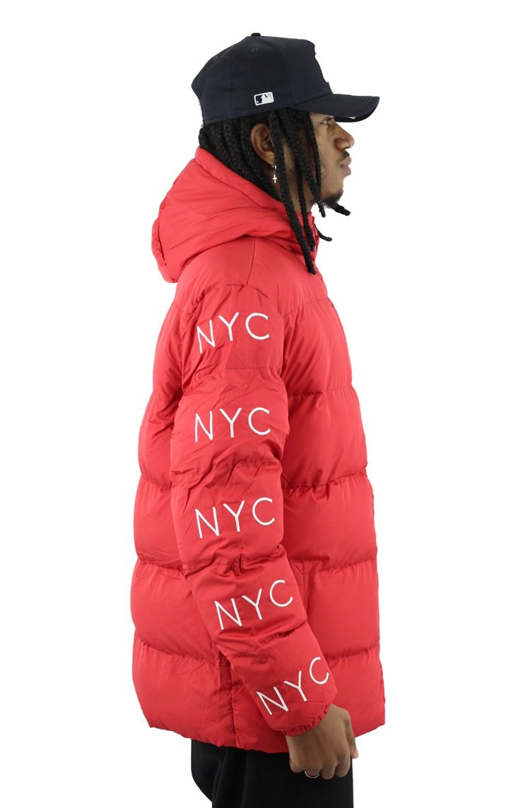Jaqueta New Era Estofada Simple Sign NYC Vermelha - NewSkull