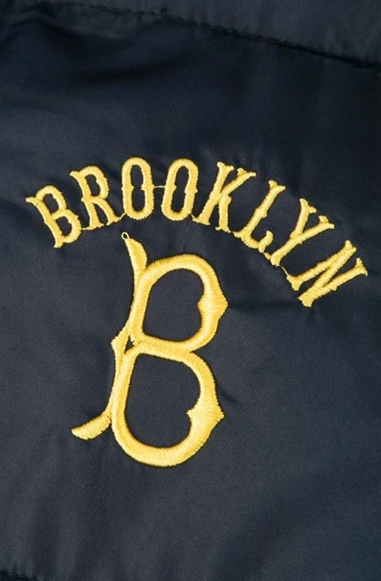 Jaqueta New Era Puffer Capuz Removível MLB Brooklyn Dodgers Preto/Amarelo - NewSkull