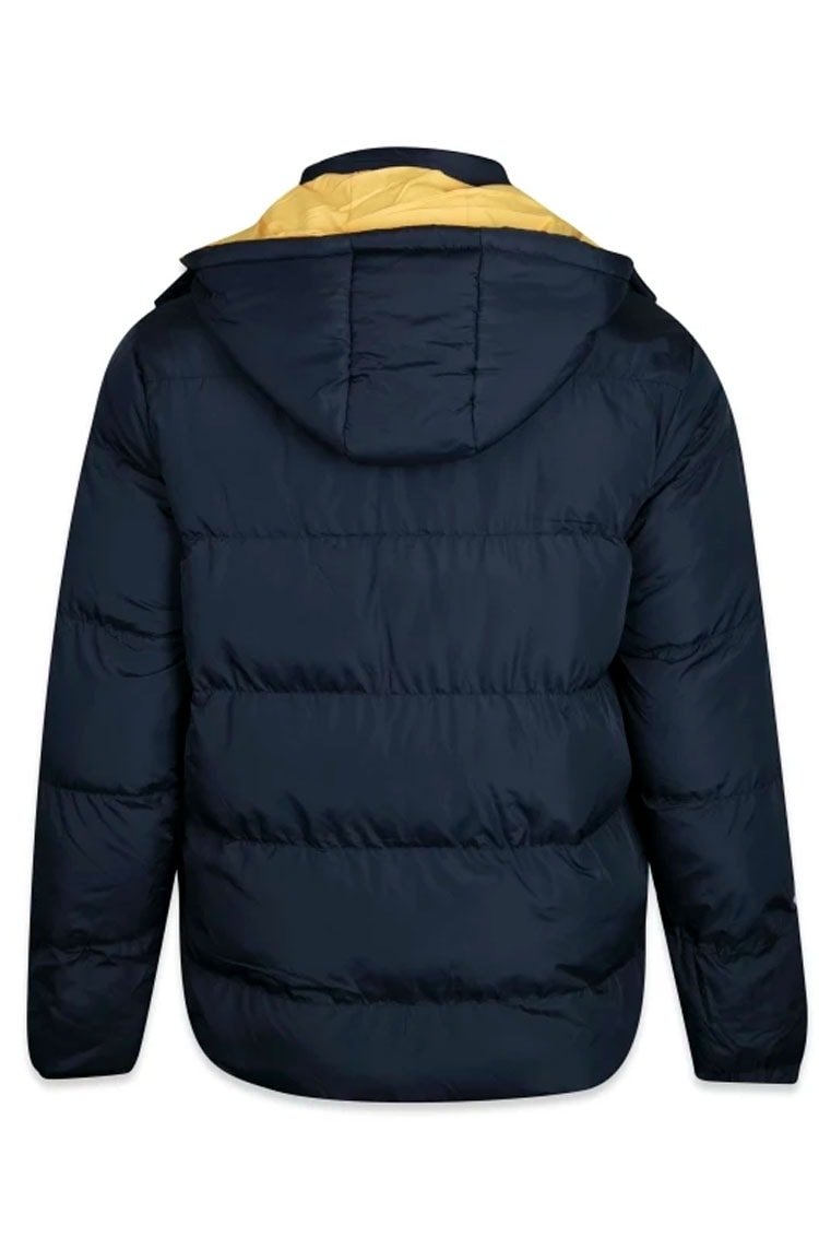Jaqueta New Era Puffer Capuz Removível MLB Brooklyn Dodgers Preto/Amarelo - NewSkull
