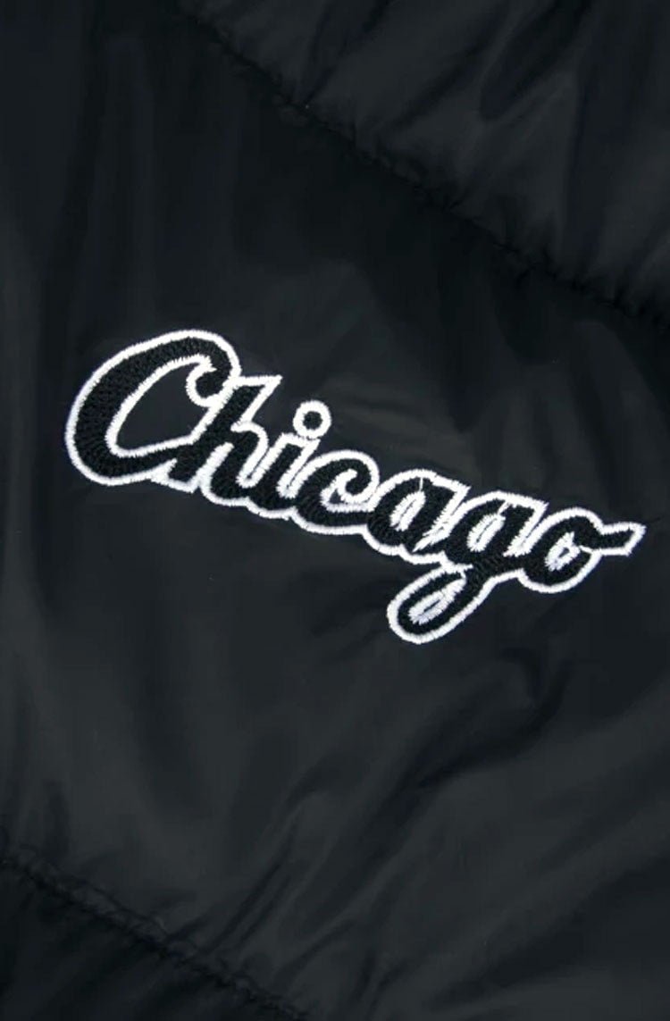 Jaqueta New Era Puffer MLB Chicago White Sox Preto/Branco - NewSkull