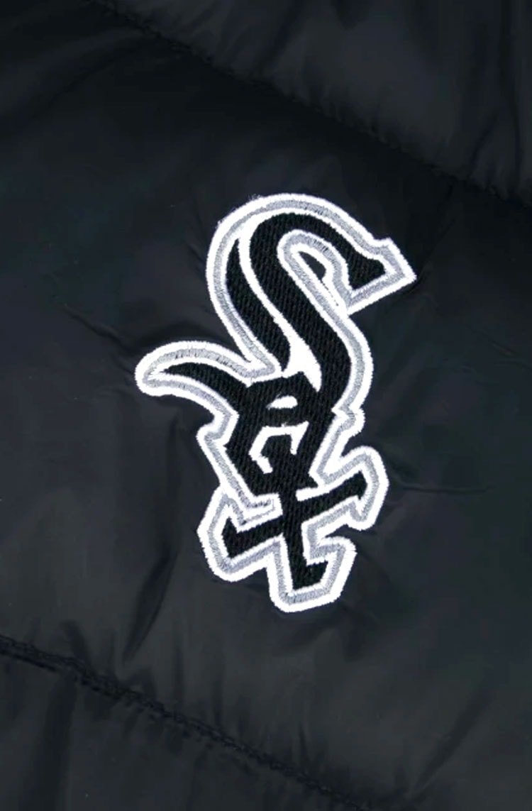 Jaqueta New Era Puffer MLB Chicago White Sox Preto/Branco - NewSkull