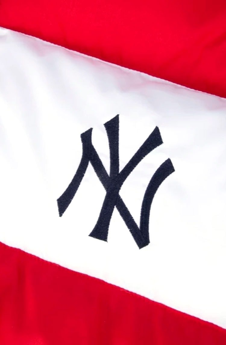 Jaqueta New Era Puffer MLB New York Yankees World Vermelho/Branco - NewSkull