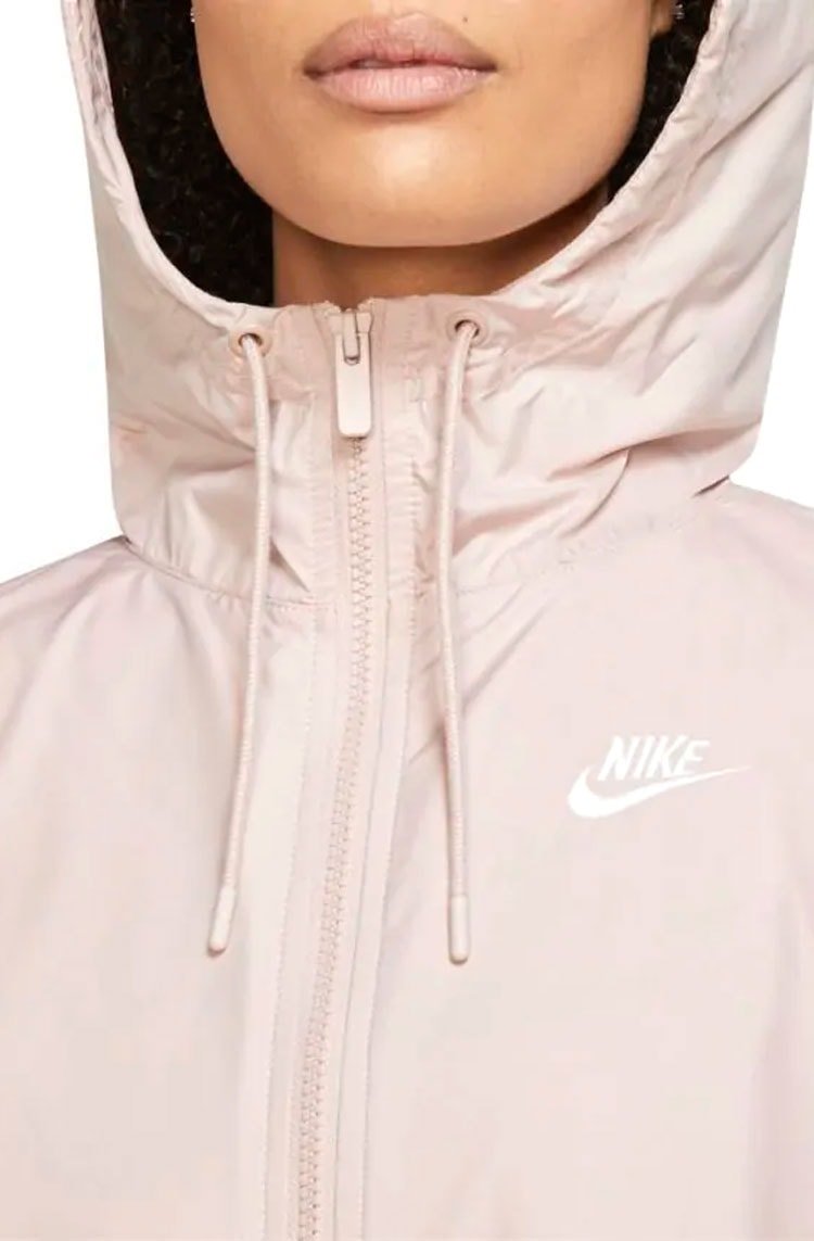 Jaqueta Nike Corta Vento Sportswear Essential Repel Feminina Rosa/Branco - NewSkull