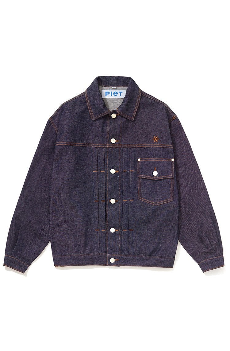 Jaqueta Piet 1940 Raw Denim Trucker Jacket Azul - NewSkull
