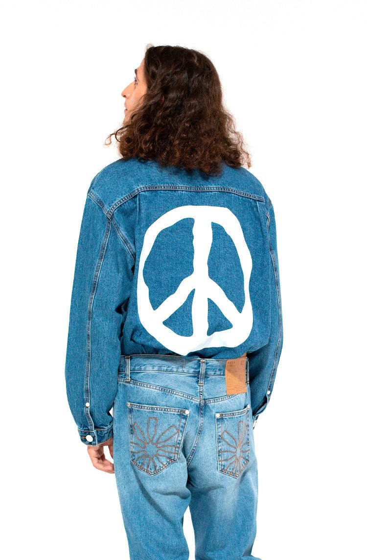 Jaqueta Piet 1940 Washed Denim Trucker Jacket Azul - NewSkull