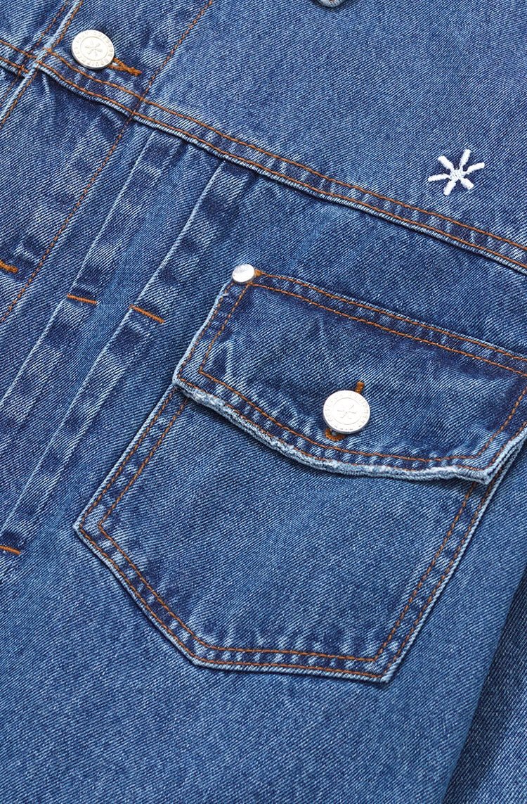 Jaqueta Piet 1940 Washed Denim Trucker Jacket Azul - NewSkull