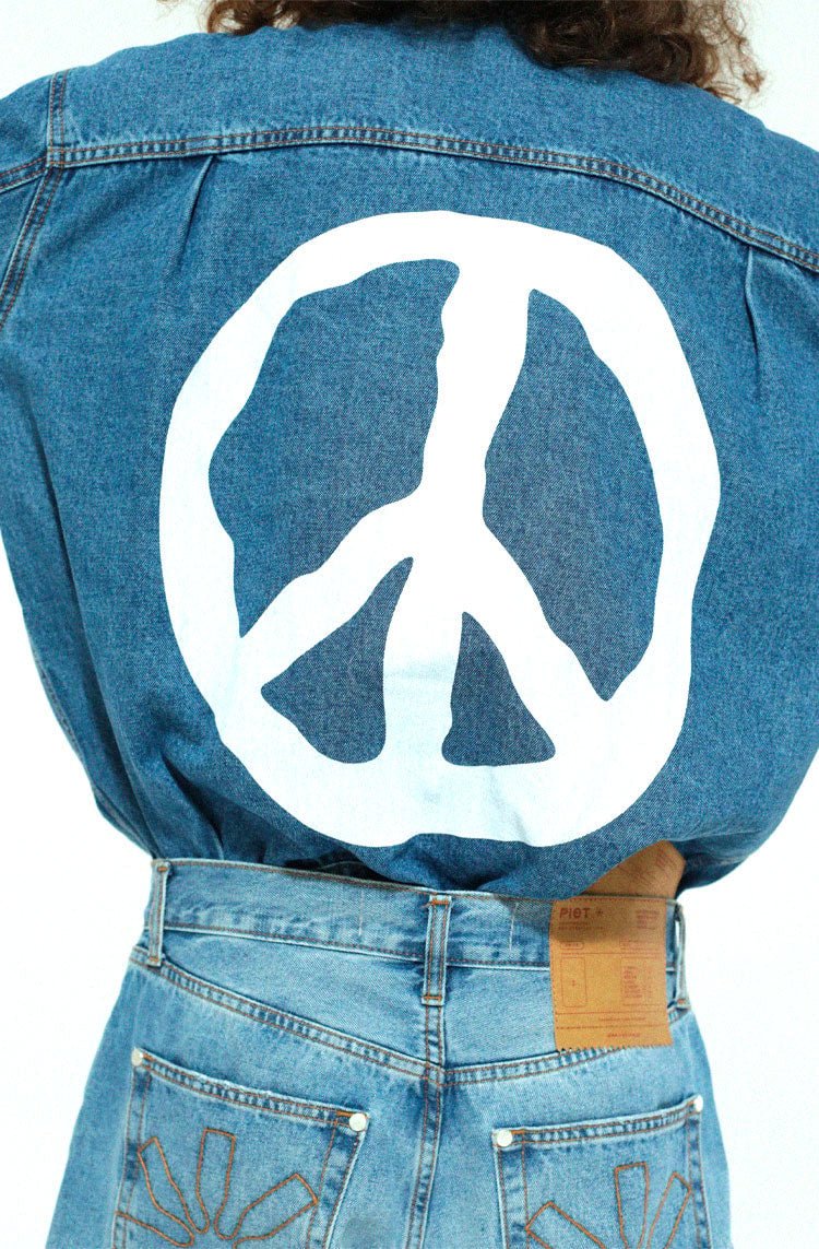 Jaqueta Piet 1940 Washed Denim Trucker Jacket Azul - NewSkull