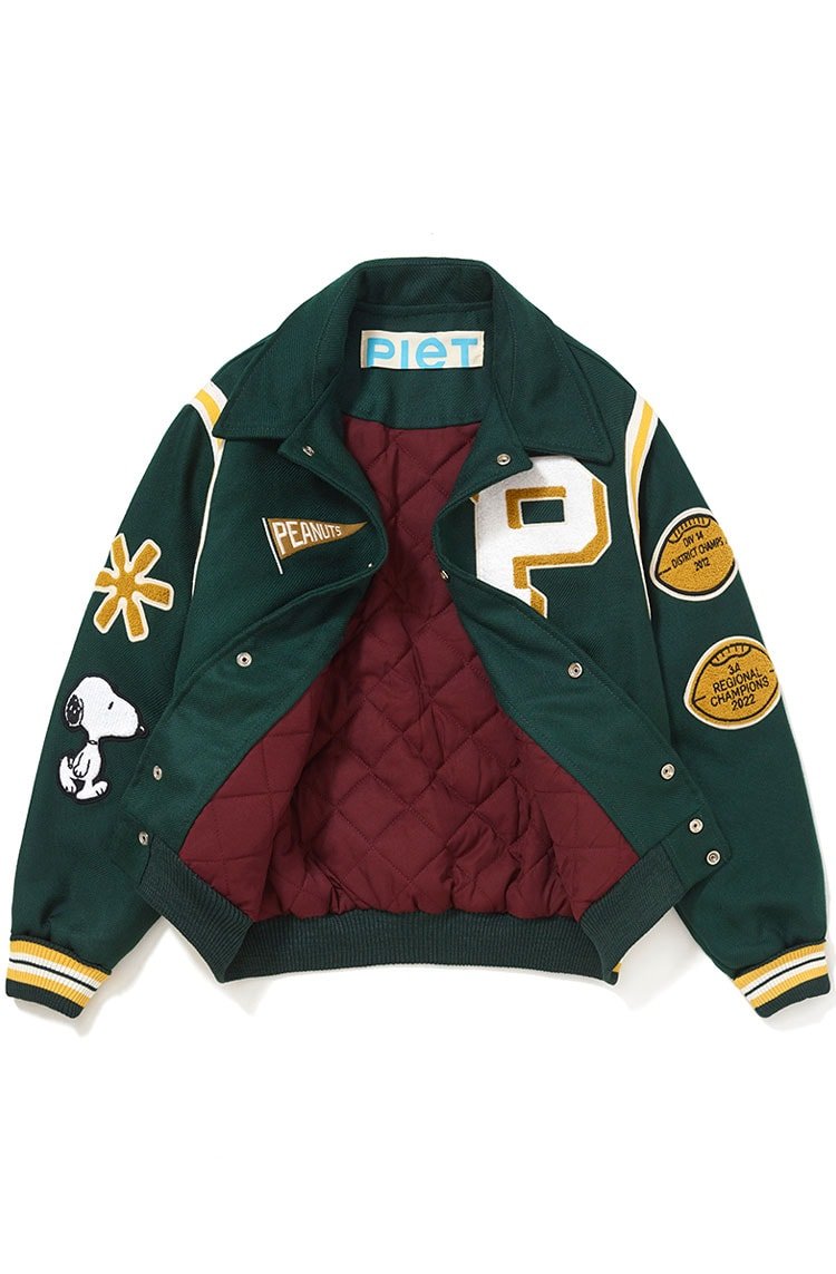 Jaqueta Piet x Peanuts Snoopy Varsity Verde - NewSkull