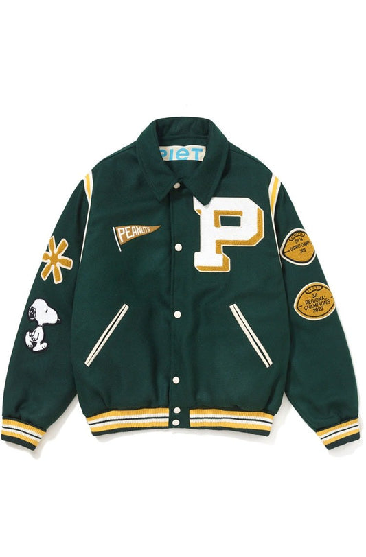 Jaqueta Piet x Peanuts Snoopy Varsity Verde - NewSkull
