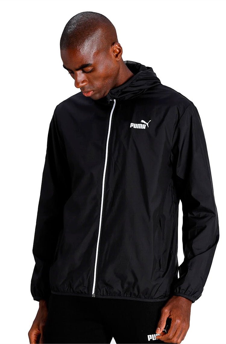 Jaqueta PUMA Corta Vento ESS Solid Masculina Preta/Branco - NewSkull