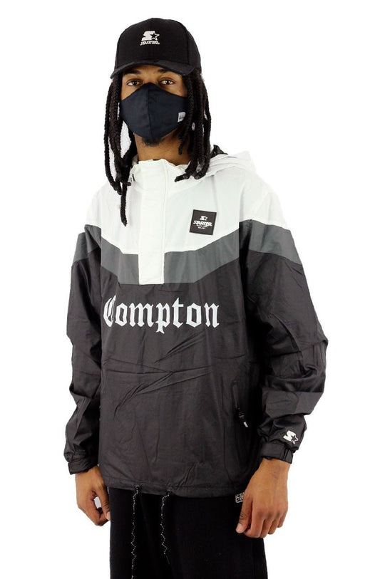 Jaqueta Starter Corta Vento Anarok Compton Branca/Cinza/Preta - NewSkull