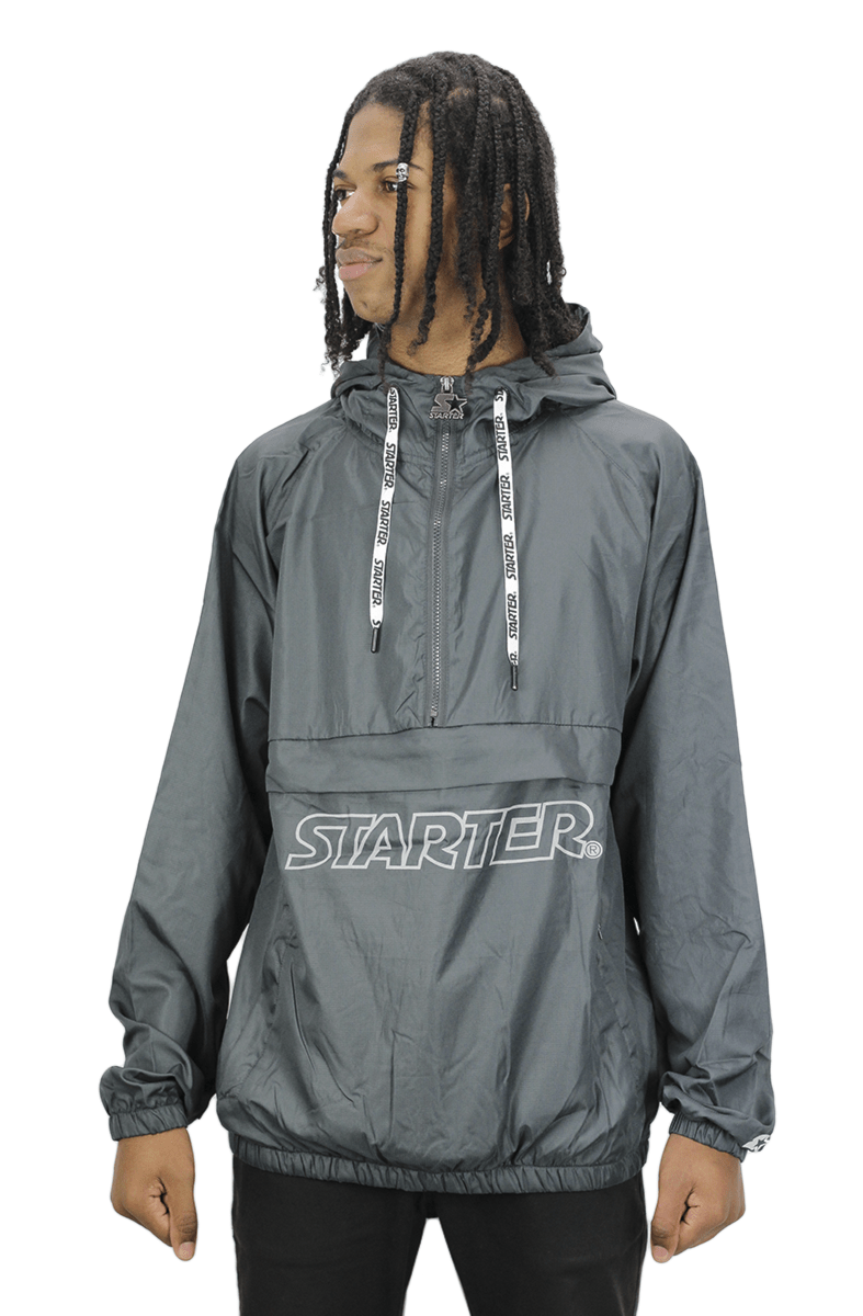 Jaqueta Starter Corta Vento Anorak Cinza - NewSkull